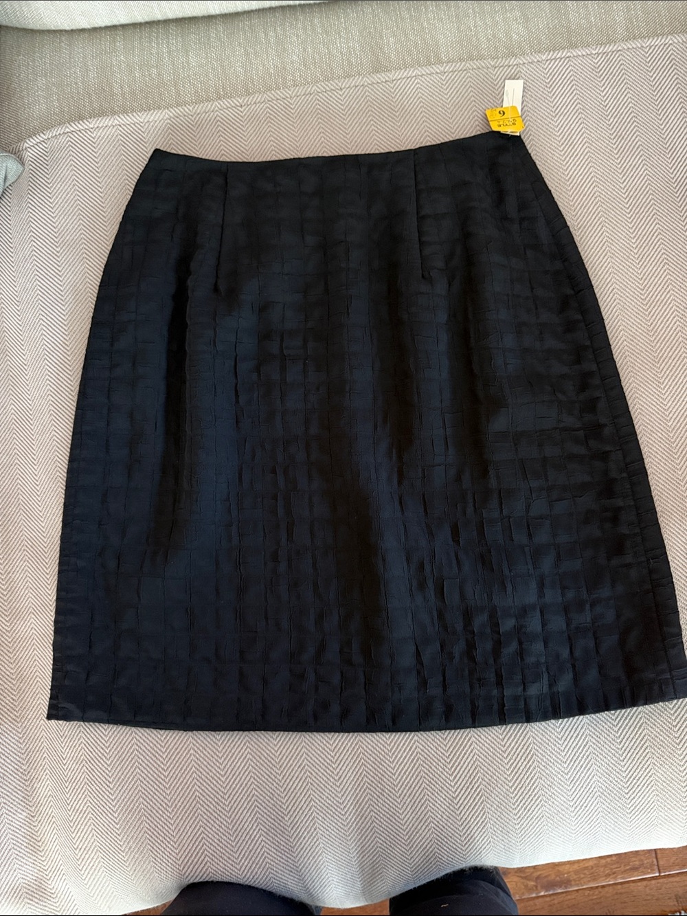 Classic Black Textured A-Line Skirt